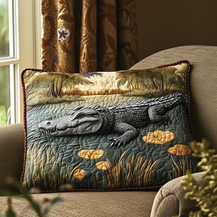 Gator Swamp Quilted Bedding Pillow Case