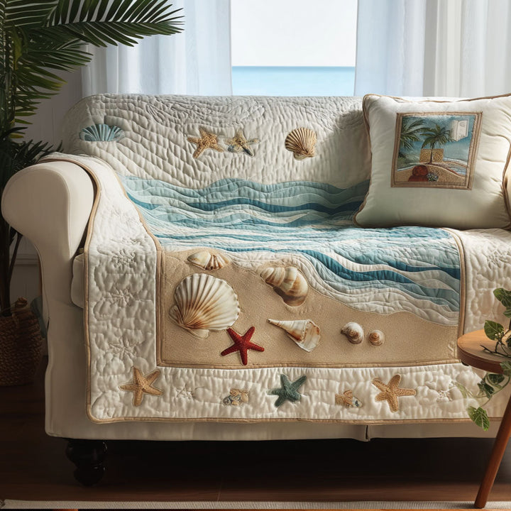 Gentle Waves Quilted Sofa Cover