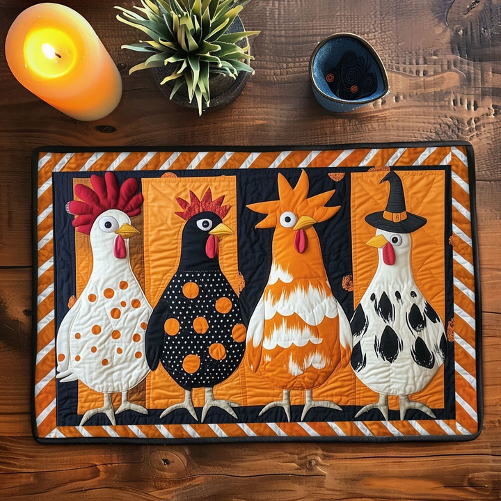 Ghostly Chicken Quilted Placemat