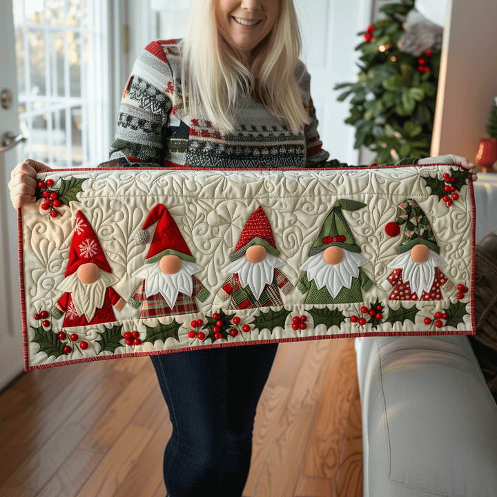 Gnome Wonderland Quilted Table Runner