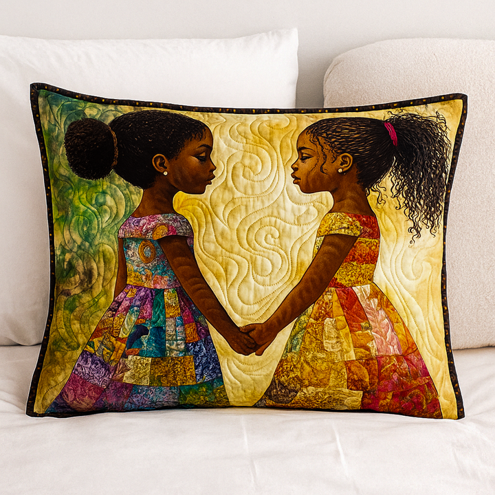 Golden Connection Quilted Bedding Pillow Case