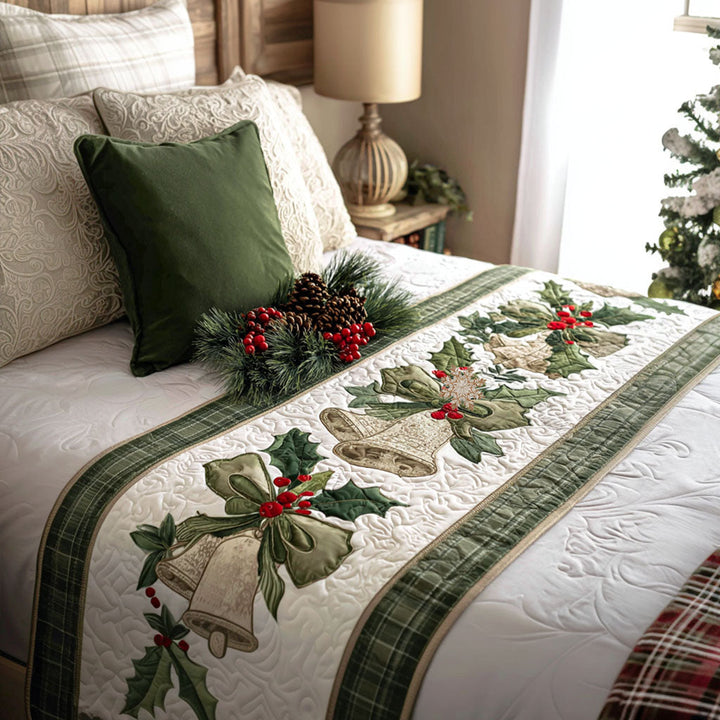 Golden Jingle Quilted Bed Runner