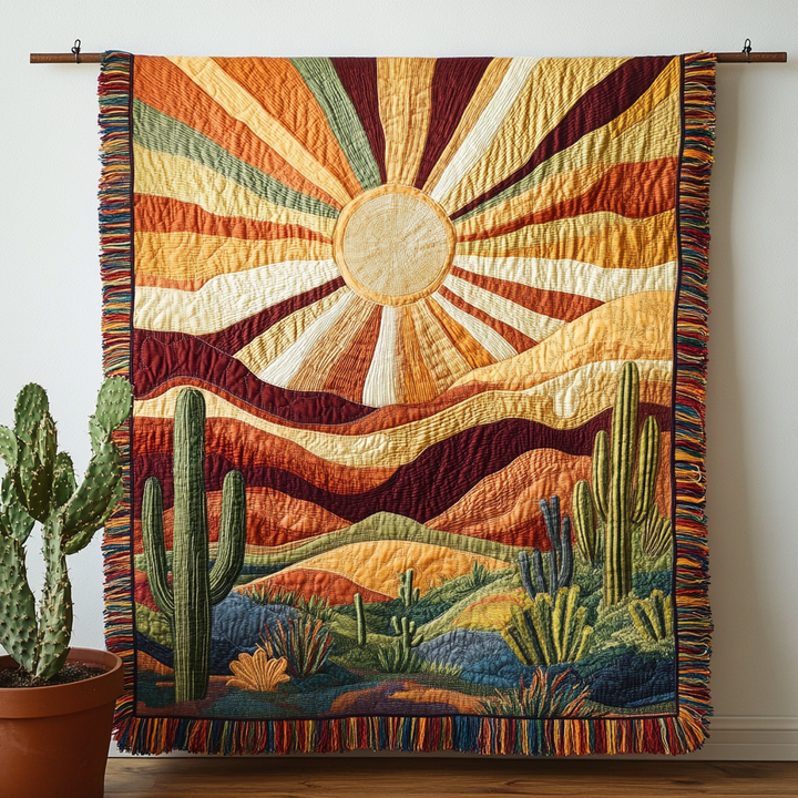 Golden Dunes Woven Sofa Blanket