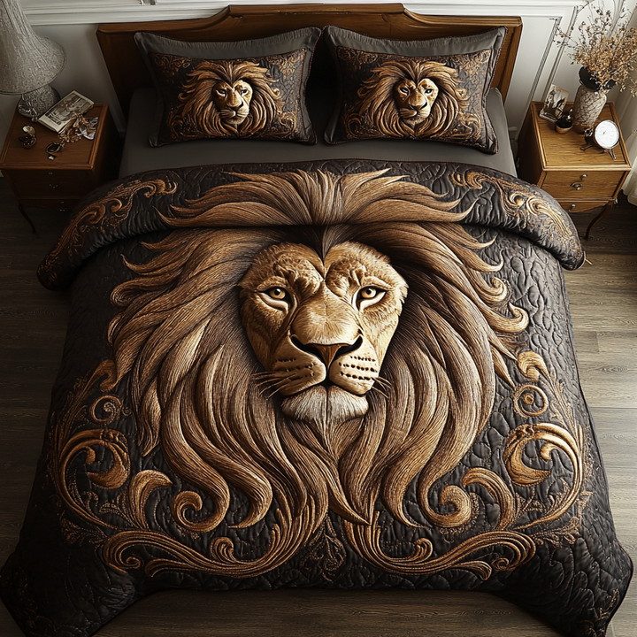 Golden Mane 3-Piece Quilted Bedding Set
