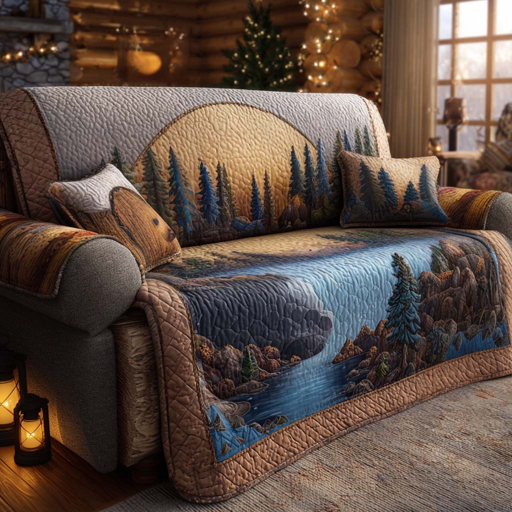Bear Quilted Sofa Cover