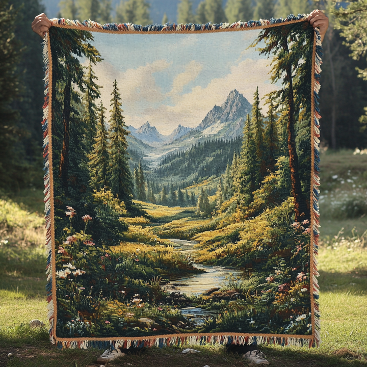 Golden Twilight Woven Sofa Blanket