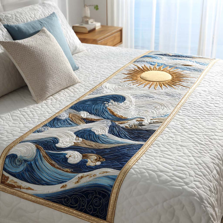 Ocean Quilted Bed Runner