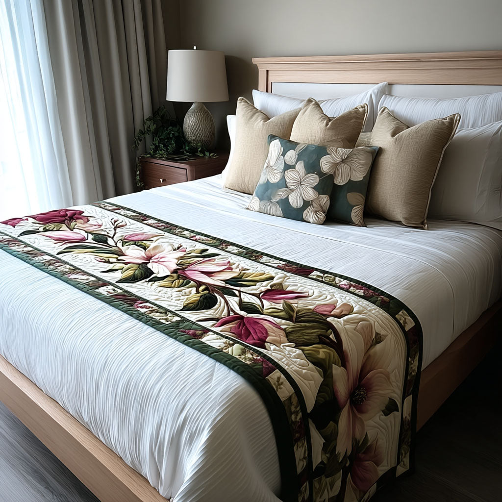 Magnolia Quilted Bed Runner