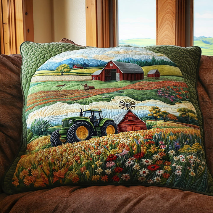 Green Acres Quilt Quilted Bedding Pillow Case