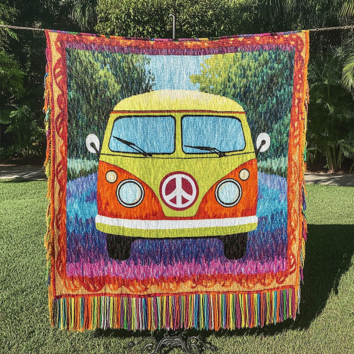 Groovy Bus Woven Sofa Blanket