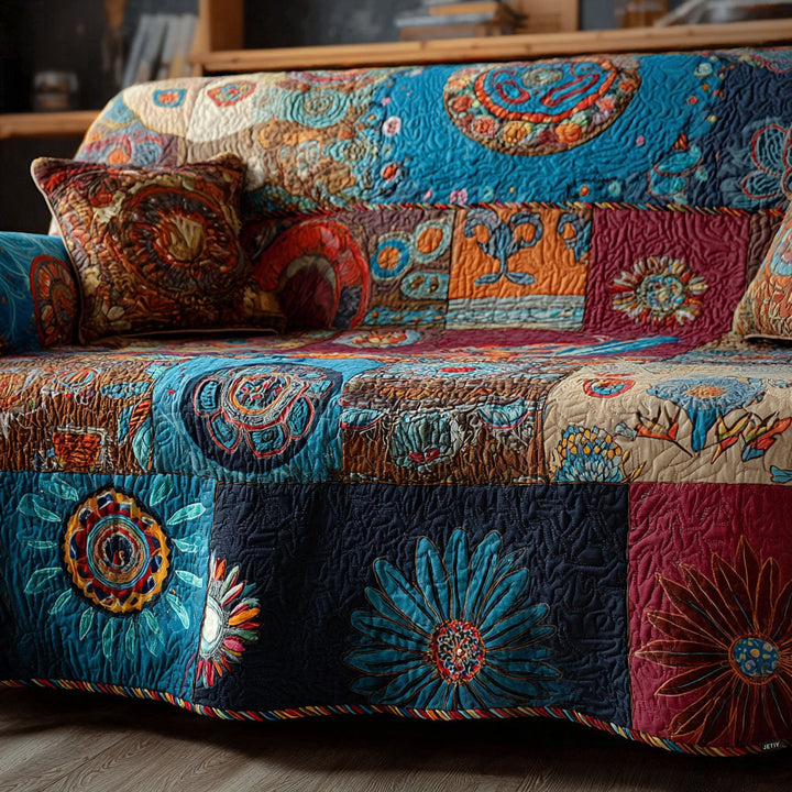 Groovy Harmony Quilted Sofa Cover