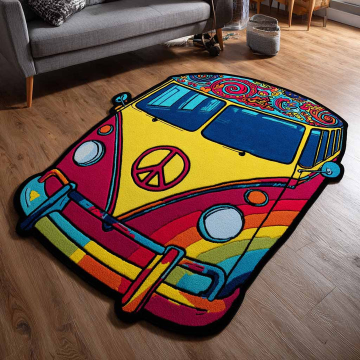 Groovy Wheels Custom Shape Area Rug
