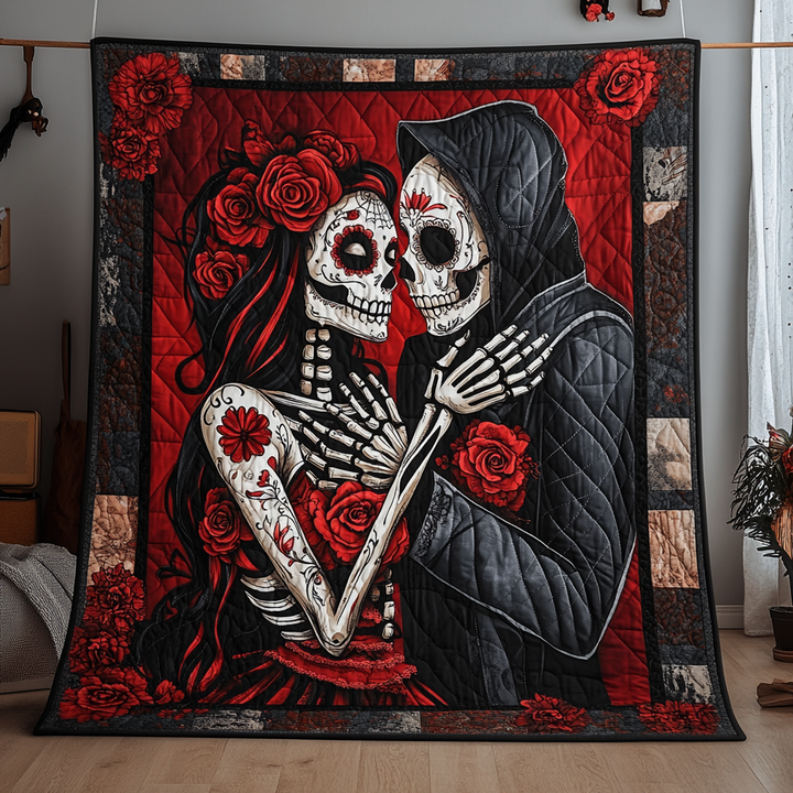Halloween Couple Quilted Blanket