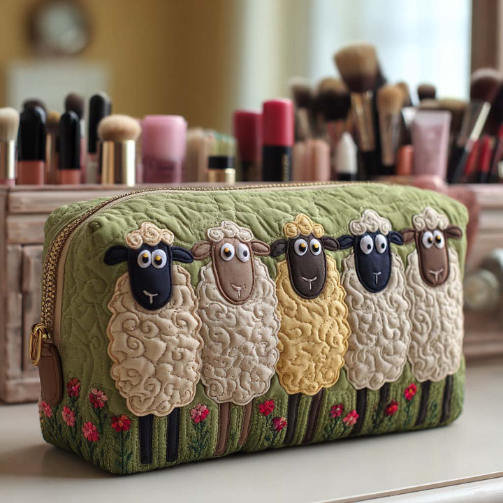 Sheep Quilted Makeup Bag