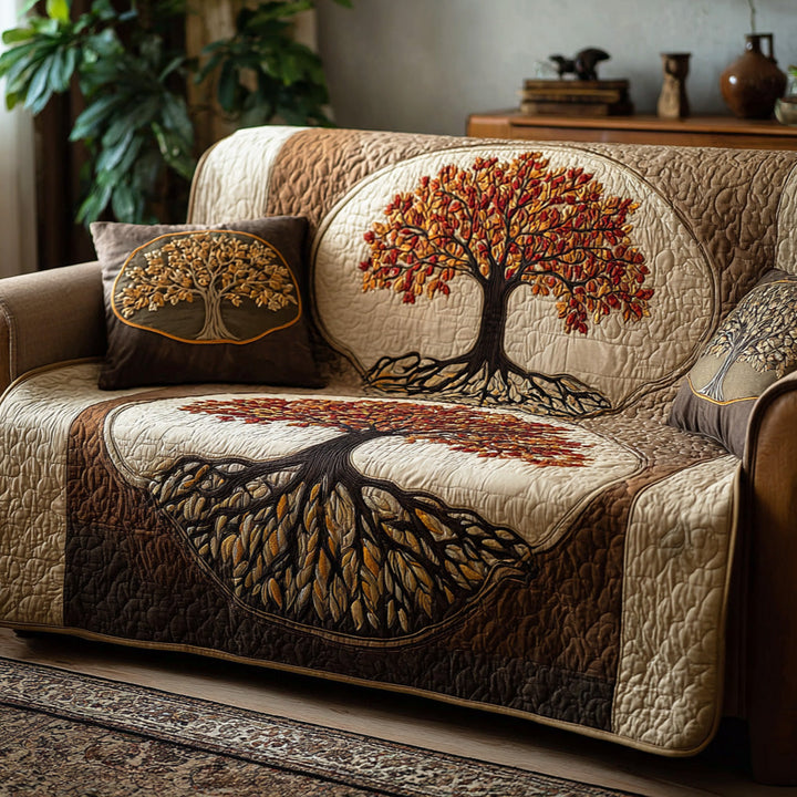 Harmony Tree Quilted Sofa Cover