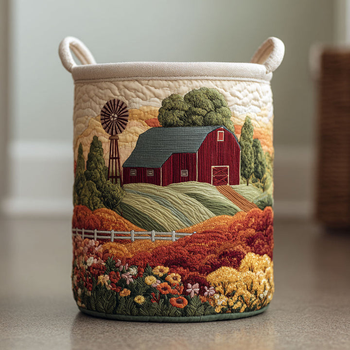 Harvest Barn Quilted Laundry Basket