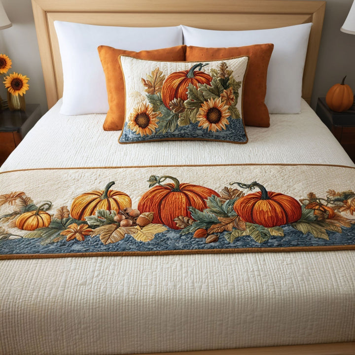 Harvest Hideaway Quilted Bed Runner