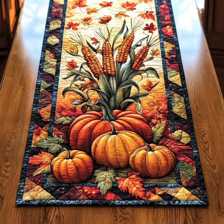 Harvest Pumpkin Delight Quilted Table Runner