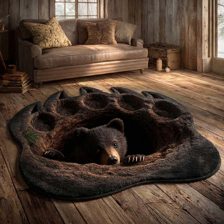 Hidden Bear Custom Shape Area Rug