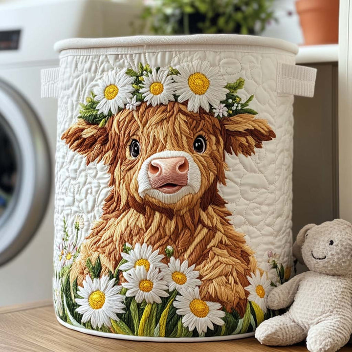 Highland Bloom Quilted Laundry Basket
