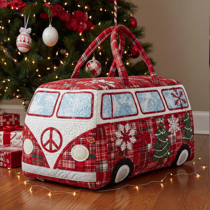 Hippie Christmas Ride Quilted Duffle Bag