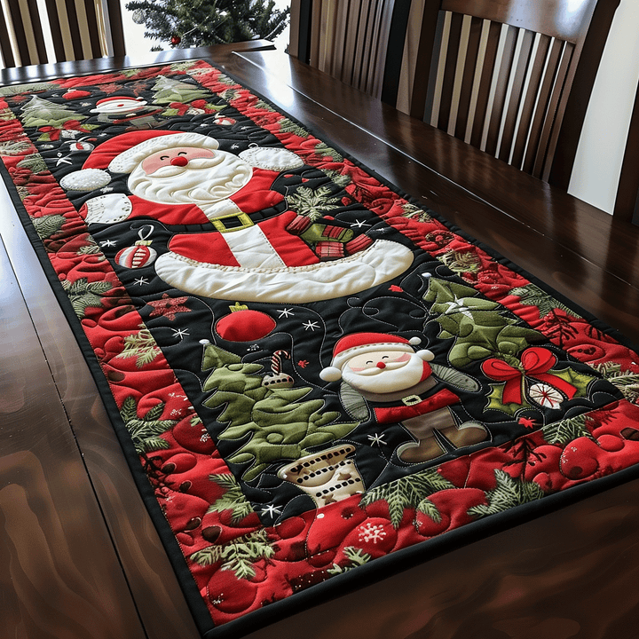 Ho Ho Ho Santa Quilted Table Runner