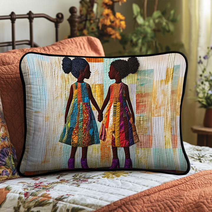 Holding Hands Quilted Bedding Pillow Case