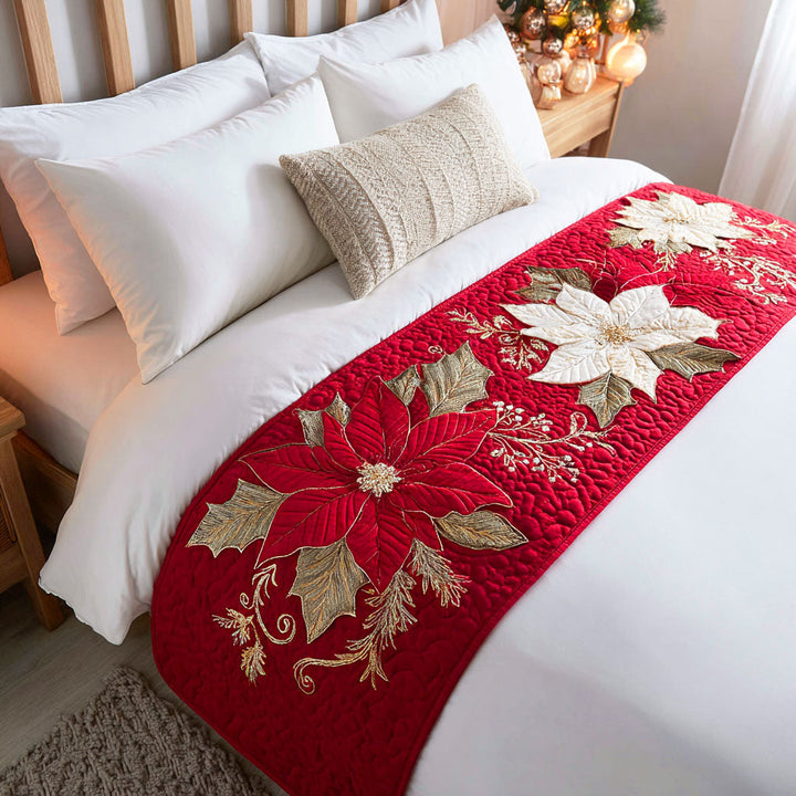 Holiday Bloom Quilted Bed Runner