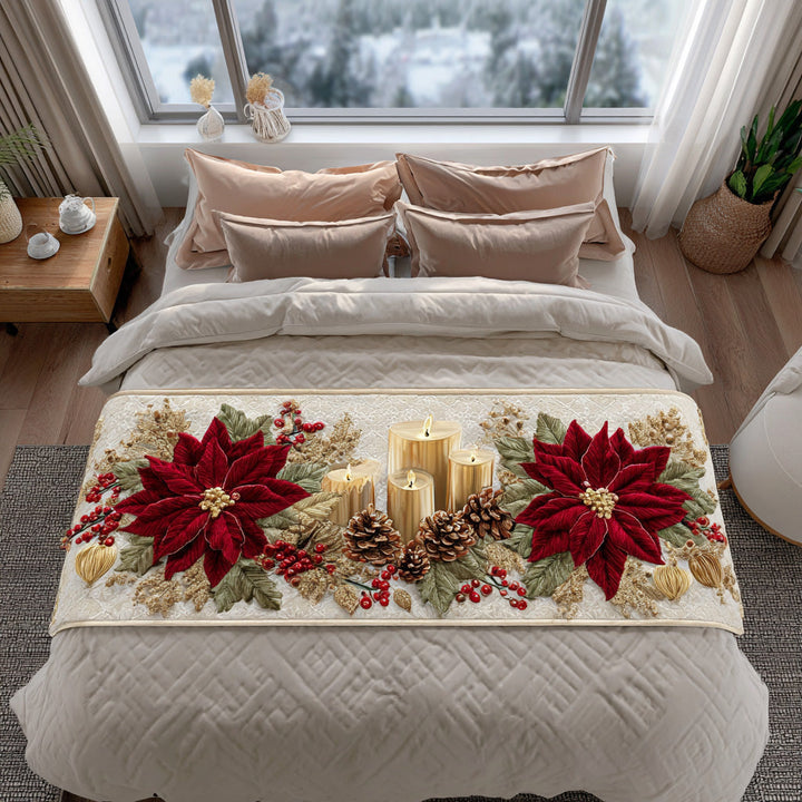 Holiday Blossom Quilted Bed Runner