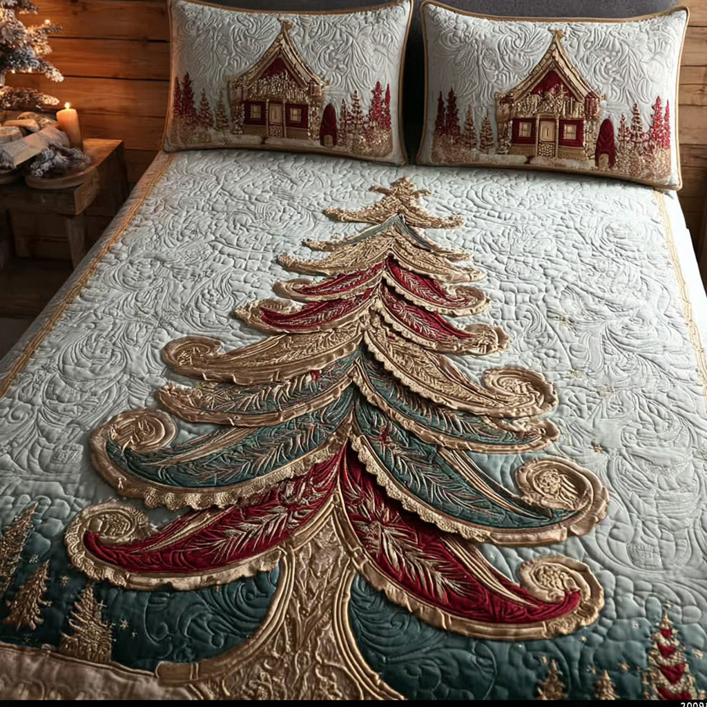 Christmas 3-Piece Quilted Bedding Set