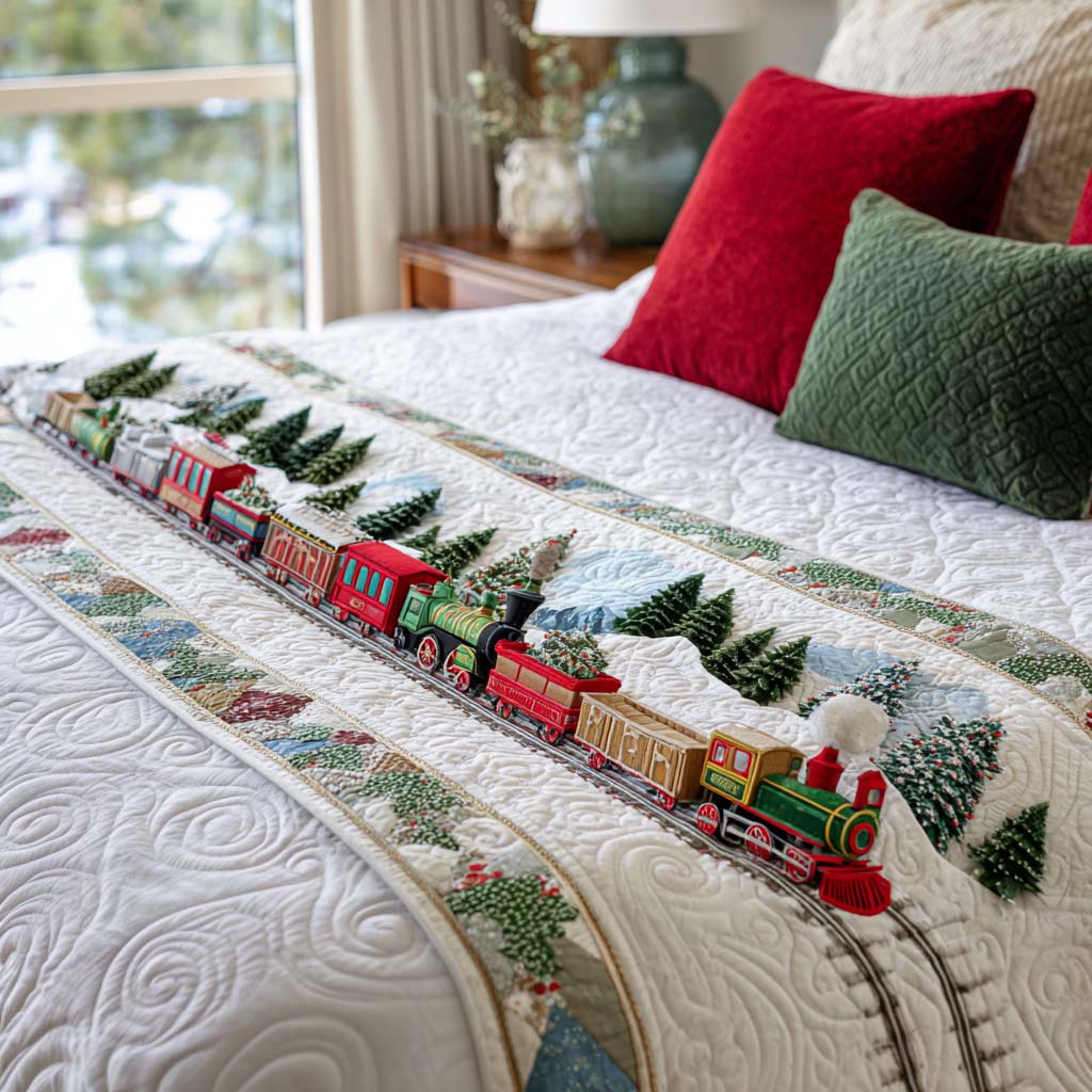 Christmas Quilted Bed Runner