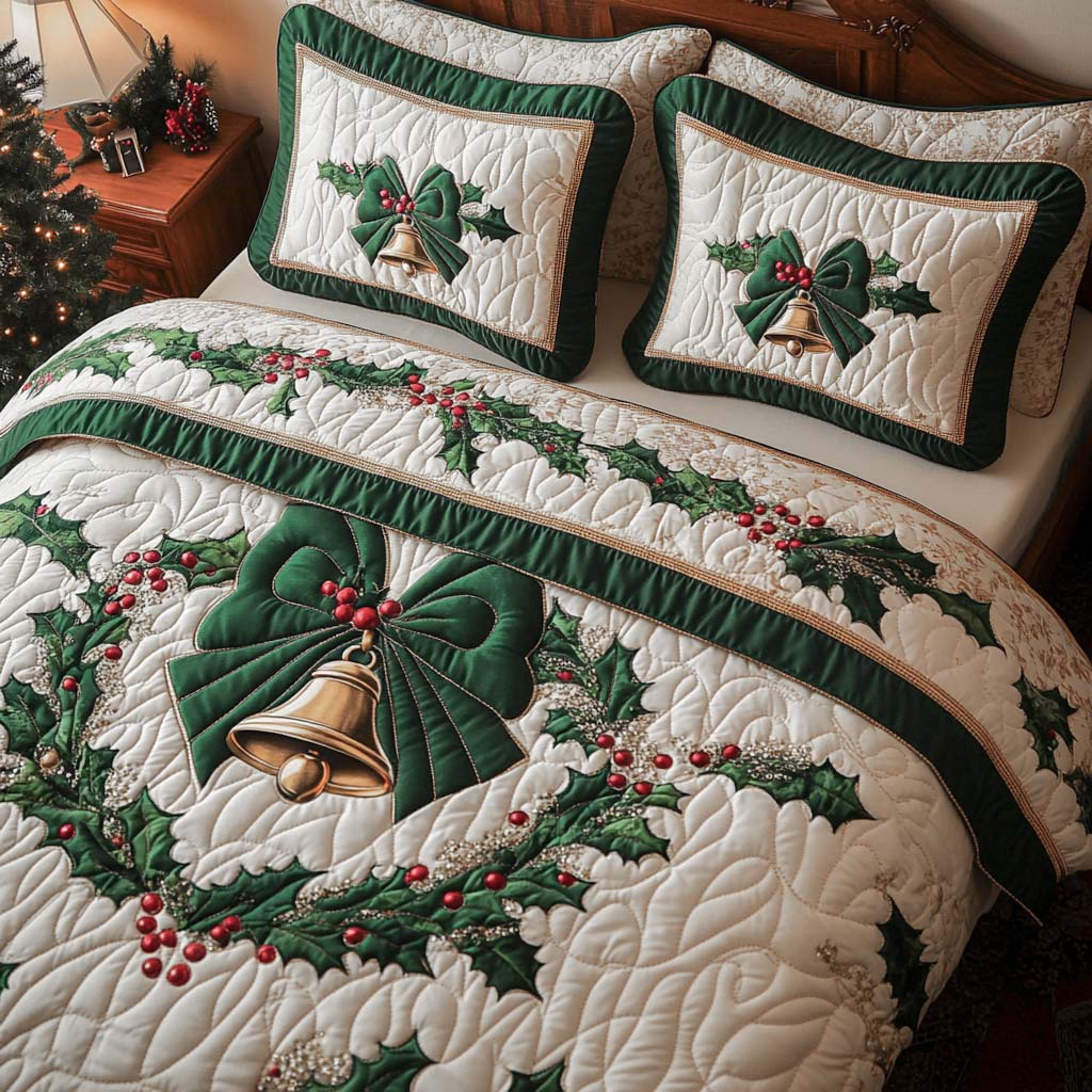 Christmas 3-Piece Quilted Bedding Set