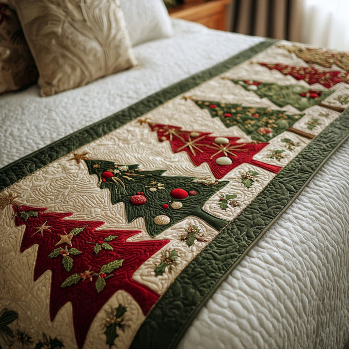 Holly Forest Quilted Bed Runner