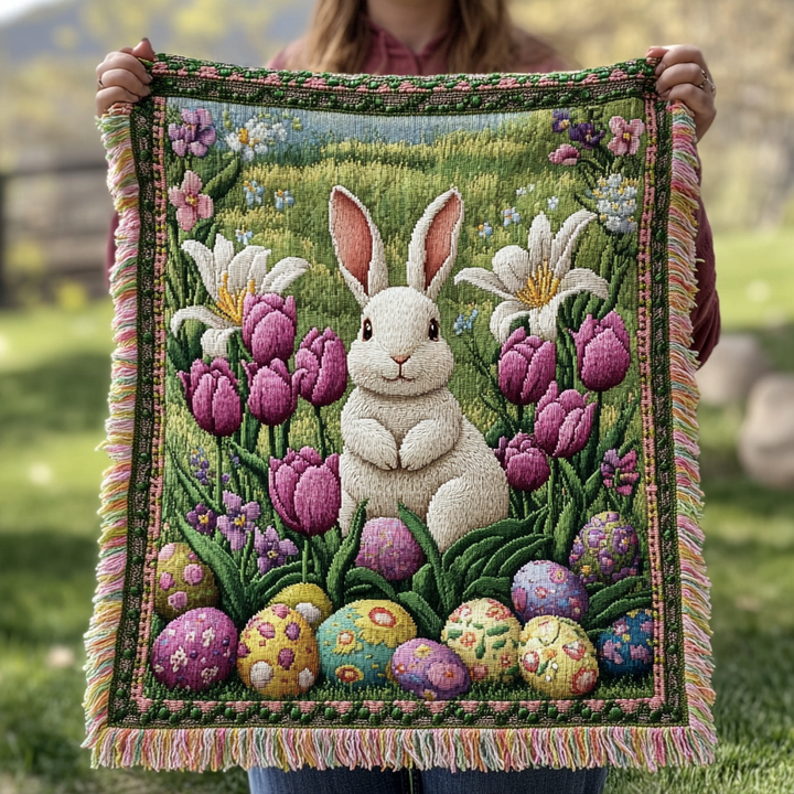 Hoppy Days Woven Sofa Blanket