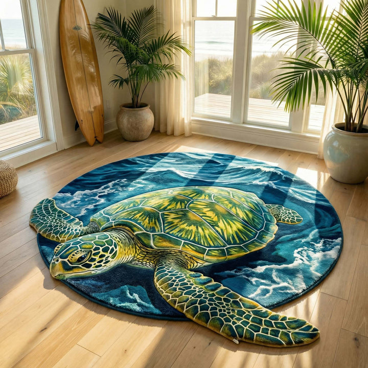 Horizon Turtle Custom Shape Area Rug
