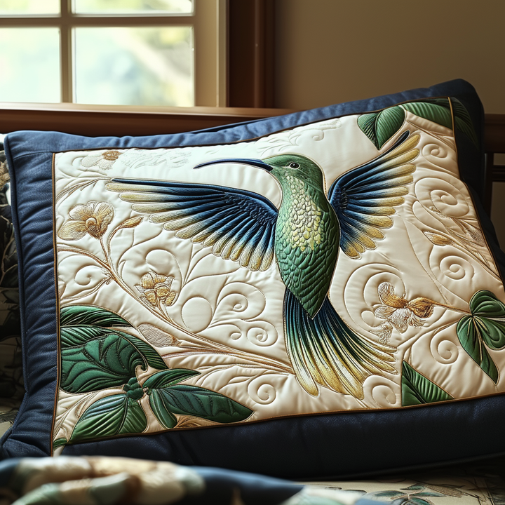 Hummingbird Haven Quilted Bedding Pillow Case