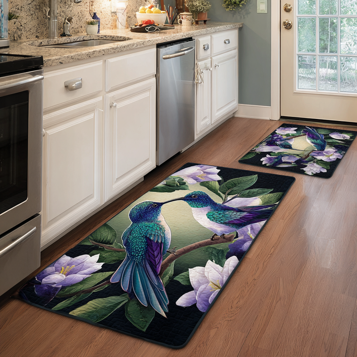 Hummingbird Bloom Kitchen Area Rug