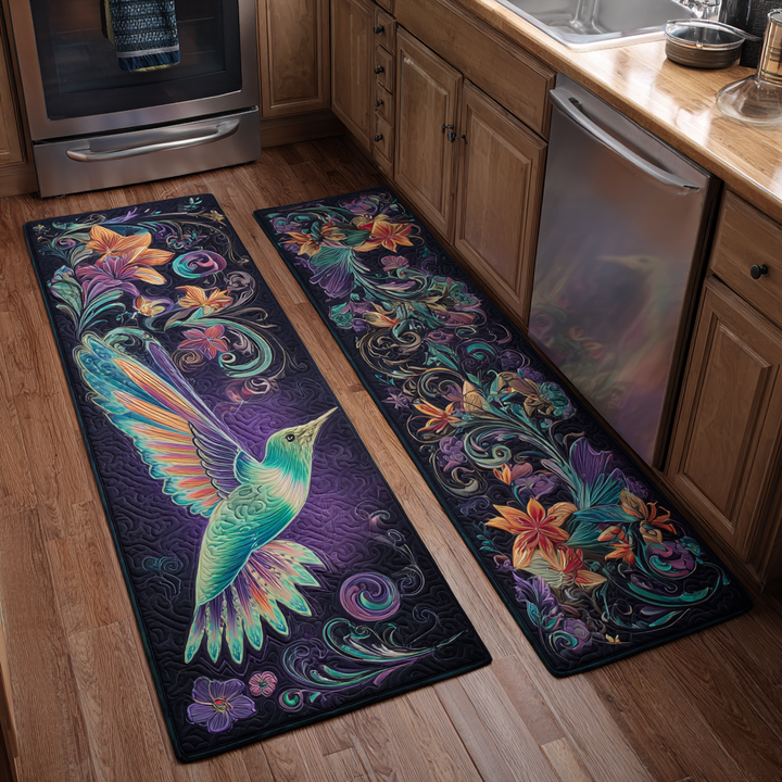 Hummingbird Bloom Kitchen Area Rug