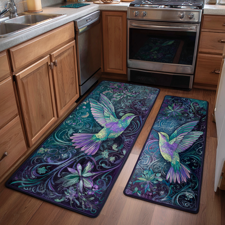 Hummingbird Garden Kitchen Area Rug