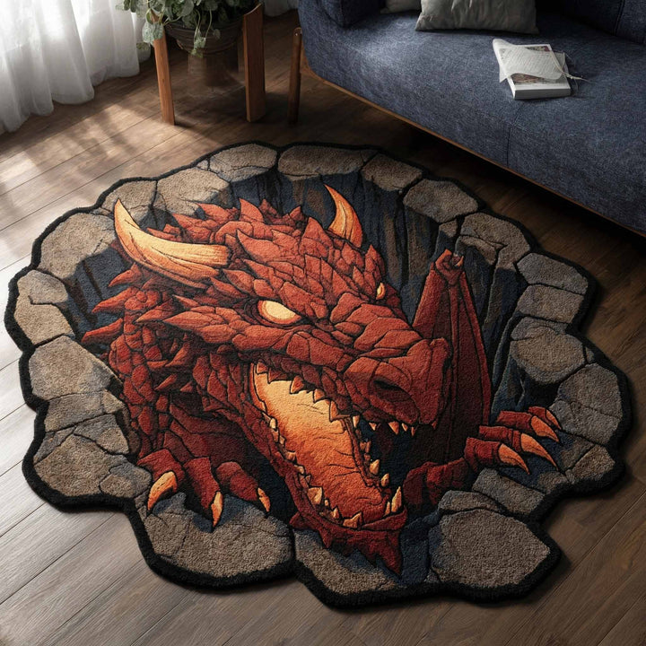 Inferno Maw Custom Shape Area Rug