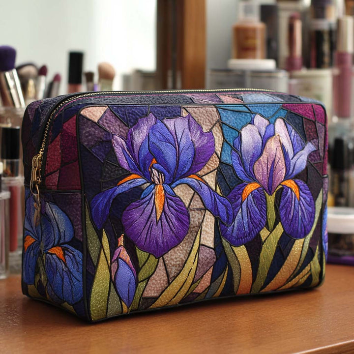 Iris Charm Quilted Makeup Bag