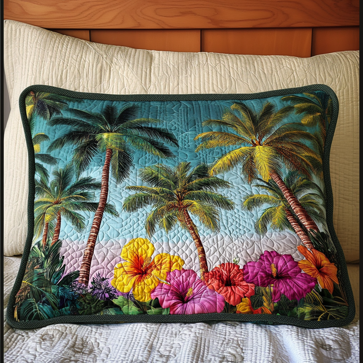 Island Bloom Quilted Bedding Pillow Case
