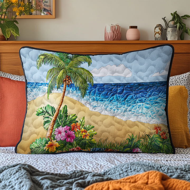 Island Escape Quilted Bedding Pillow Case