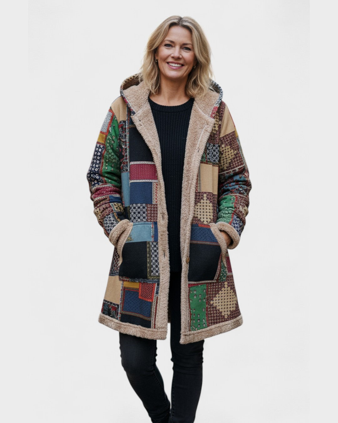 Fall - Earthy Patchwork Cosy Hood