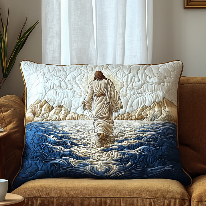 Jesus Walking On Water Quilted Bedding Pillow Case
