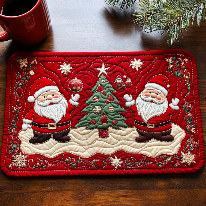 Jolly Santa Twins Quilted Placemat