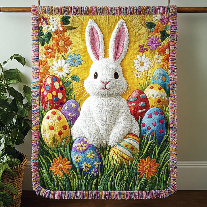 Joyful Bunny Woven Sofa Blanket