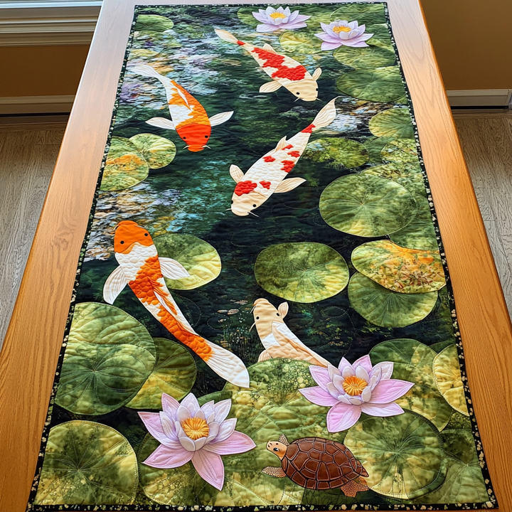 Koi Garden Quilted Table Runner
