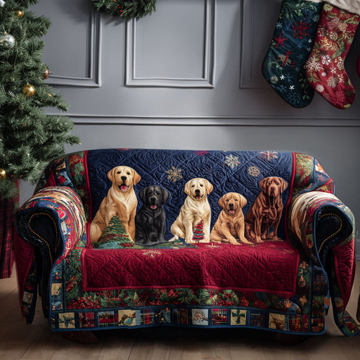 Labrador Haven Quilted Sofa Cover
