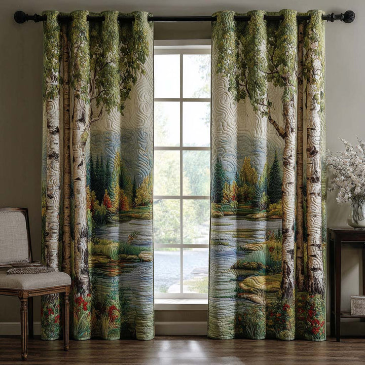 Lakeside Birch Quilted Curtains